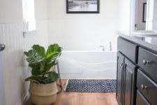 a simple small farmhouse bathroom design