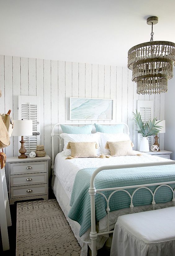 a cute beach-inspired bedroom design