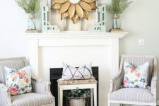a sunburst mirror is a perfect addition to any mantel