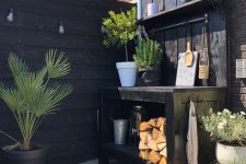 a cute small outdoor scandinavian kitchen