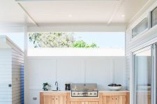 a spacious outdoor kitchen design