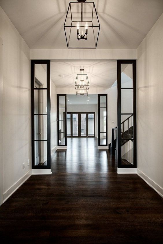 such gorgeous dark stained hardwood floors will make any space look jaw dropping and very refined and rich
