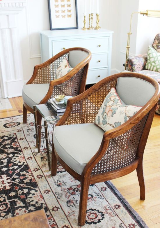 beautiful and chic lounge chairs with cane backs are a stylish solution with a slight retro feel is a cool idea