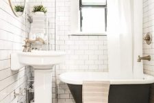 a stylish farmhouse bathroom design