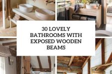 30 lovely bathrooms with exposed wooden beams cover