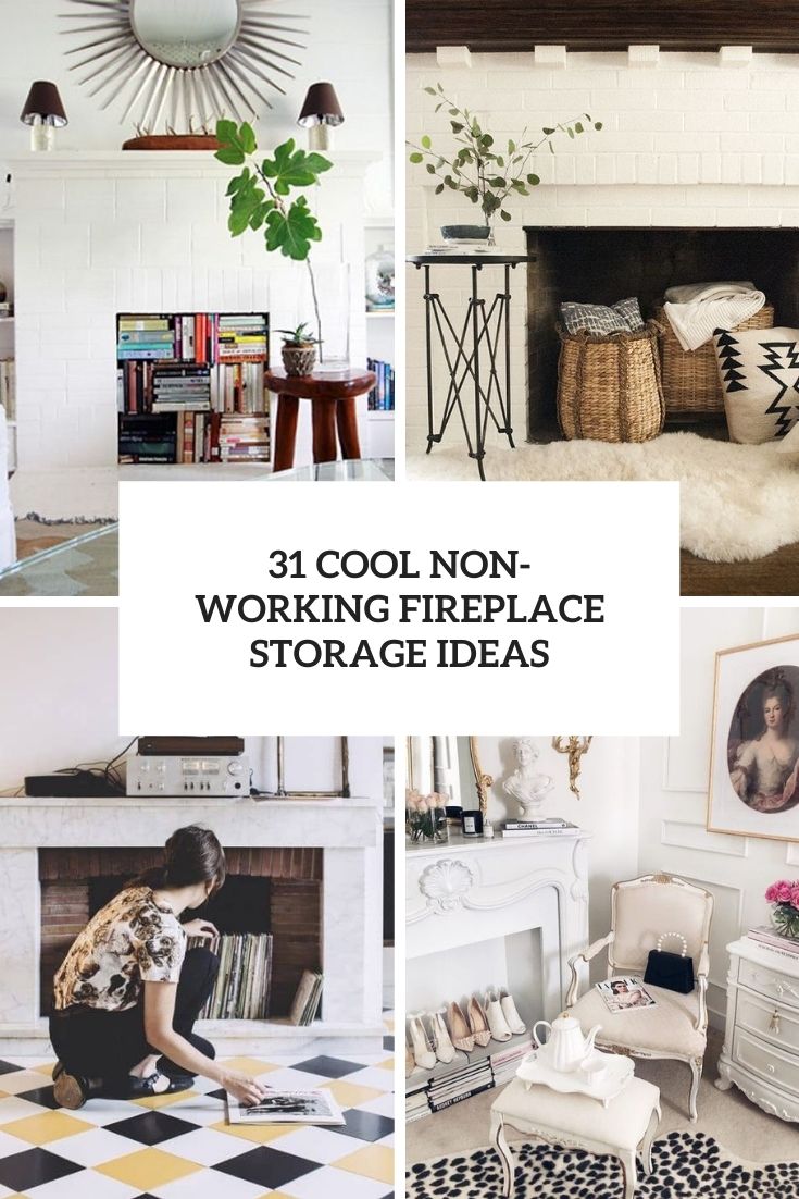 cool non working fireplace storage ideas cover
