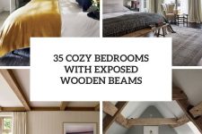 35 cozy bedrooms with exposed wooden beams cover