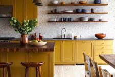 a cozy yellow kitchen design