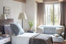 a cool guest bedroom design with rustic touches