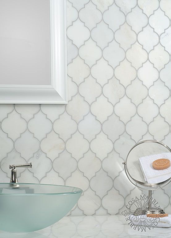 beautiful white arabesque tiles will make your bathing space amazing, chic and stylish and will add a catchy touch to the space