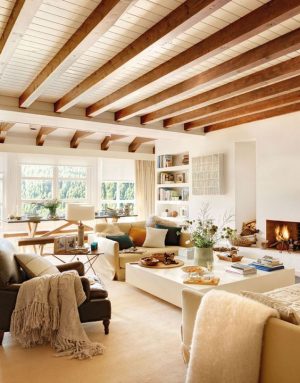 33 Cozy Living Rooms With Wooden Beams - Shelterness