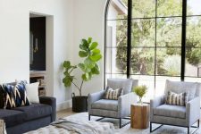 a mid century modern living room design