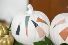 a stylish geometric pumpkin decor
