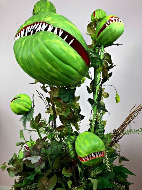 a catchy man-eating plant in super bold greens is a nice idea for Halloween, it will be a very creative solution to rock