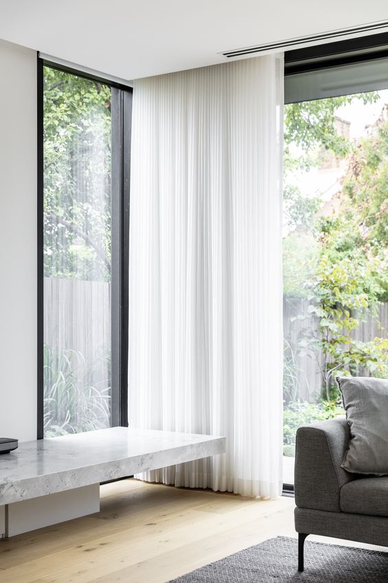very light semi sheer curtains are among the hottest window treatments, they are super trendy and look very elegant and chic