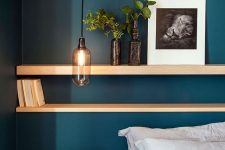 29 a delicate smoked glass pendant lamp will be a nice alternative to a usual nightstand in your bedroom