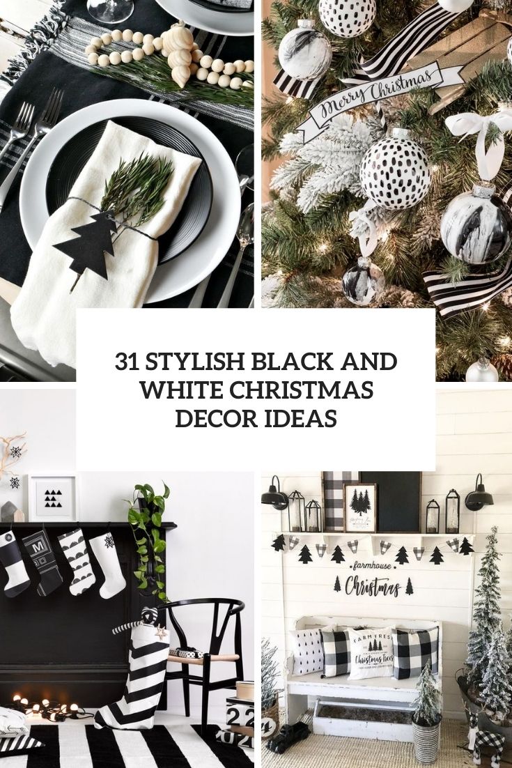 stylish black and white christmas decor ideas cover