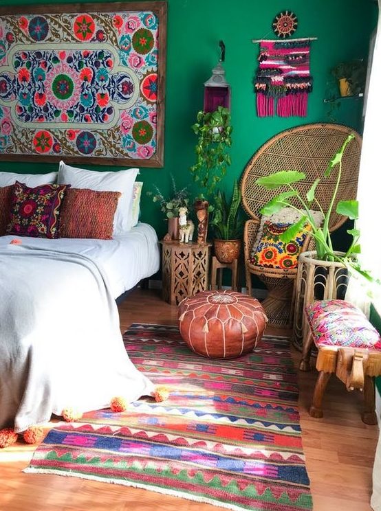 a cute green bedroom design