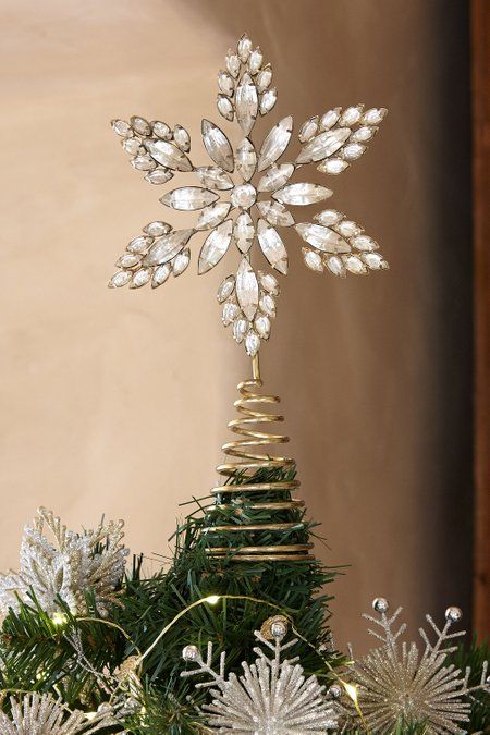 a refined vintage rhinestone star Christmas tree topper is a gorgeous solution for a chic vintage-inspired tree