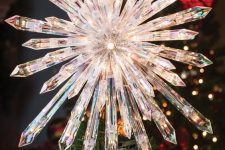 09 add an instant focal point to your tree with a gorgeous crystal multi-faceted Christmas tree topper