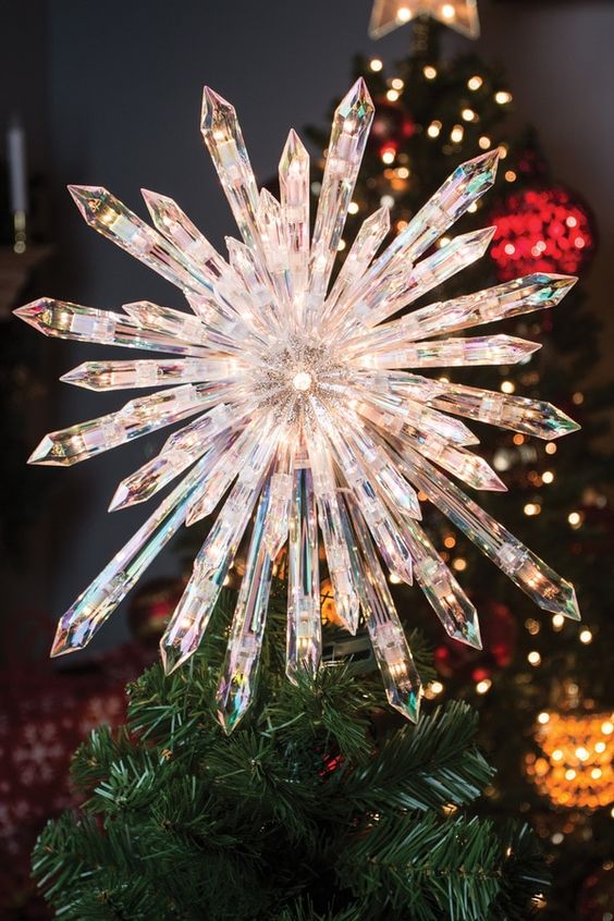 add an instant focal point to your tree with a gorgeous crystal multi-faceted Christmas tree topper