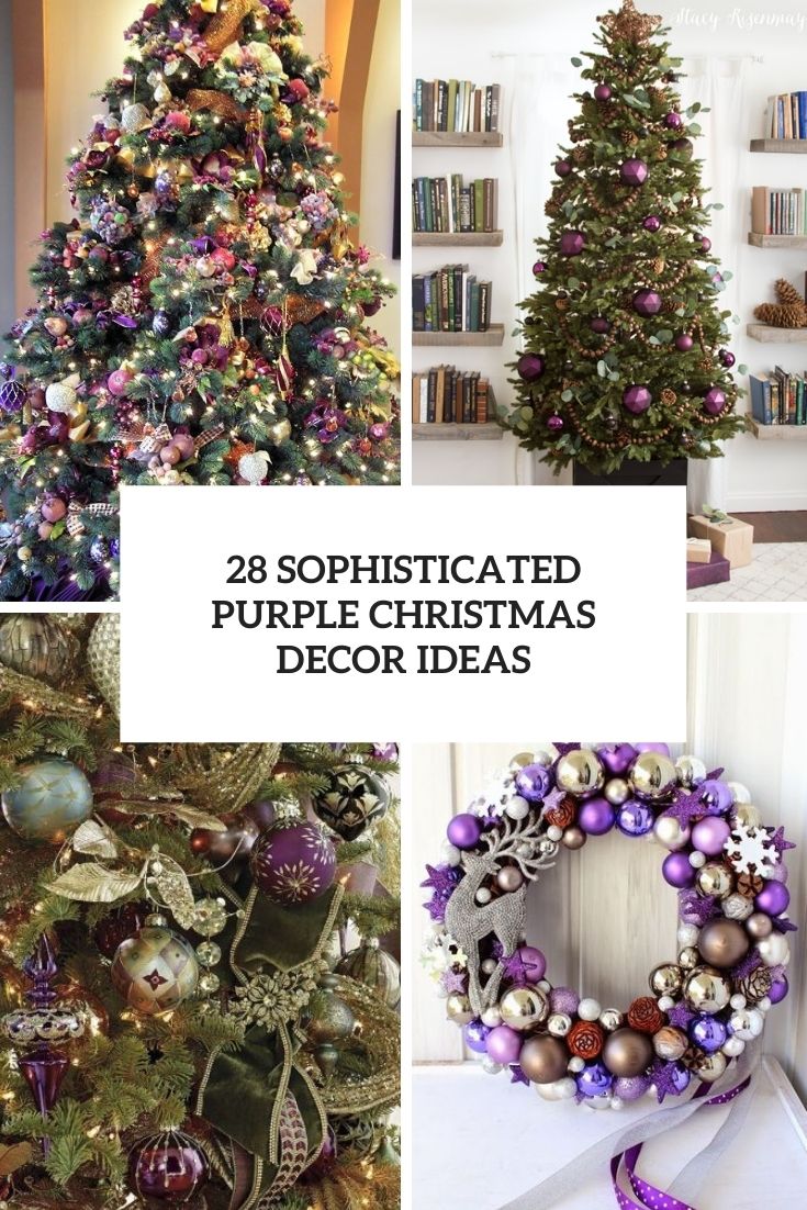 sophisticated purple christmas decor ideas cover