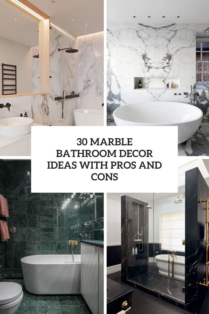 marble bathroom decor ideas with pros and cons cover