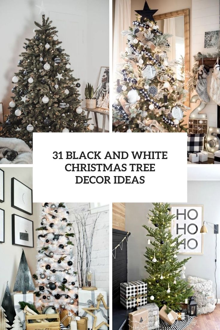 31 Black And White Christmas Tree Decor Ideas