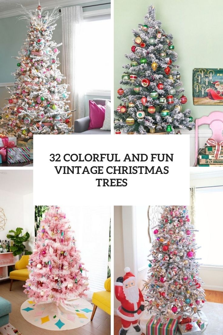 colorful and fun vintage christmas trees cover