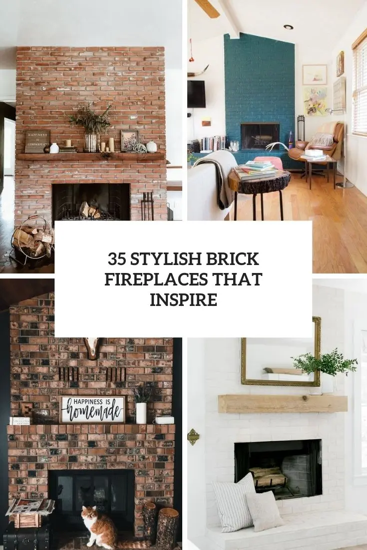 35 Stylish Brick Fireplaces That Inspire