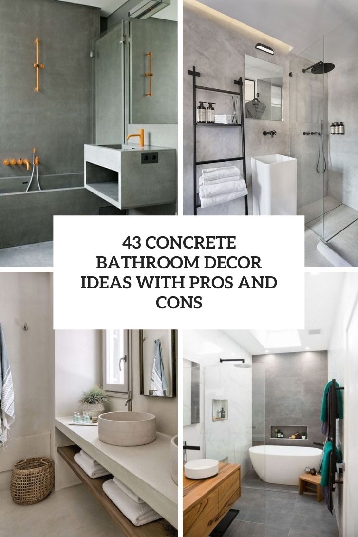 concrete bathroom decor ideas with pros and cons cover