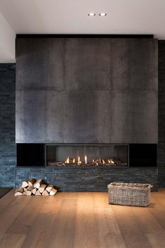 a large fireplace always makes a statement