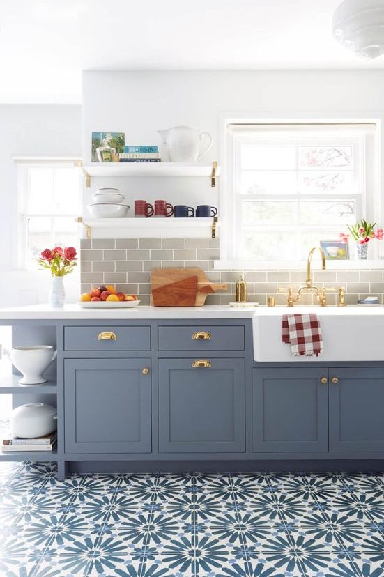 35 Stylish Shaker Style Kitchen Cabinet, Grey Blue And White Kitchen Cabinets