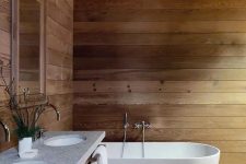 a cozy chalet bathroom design