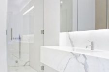 a minimalist marble bathroom design