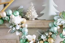 a creative Christmas garland made of ornaments