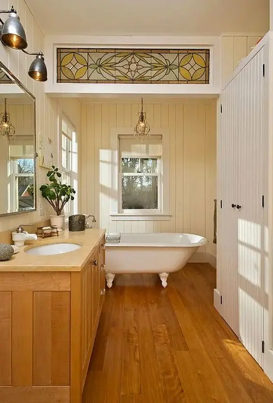 a cozy rustic bathroom design