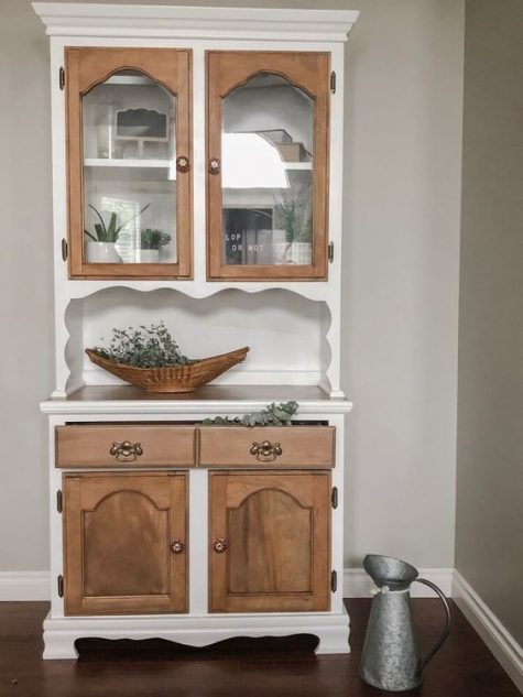 a chic vintage buffet makeover with stained doors is a lovely idea for your kitchen or dining room
