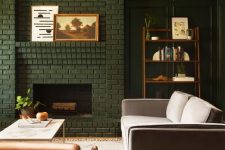 a gorgeous green living room design