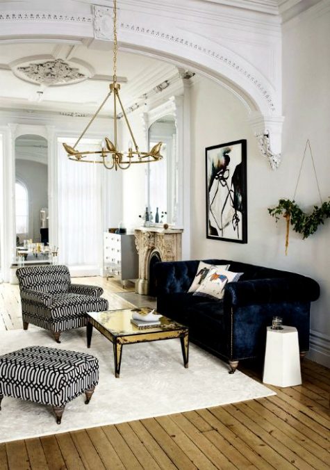 a fabulous navy velvet sofa with a timeless classic design will last long and can be integrated into many interiors