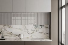 an edgy minimalist kitchen design