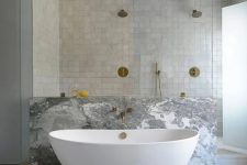 a neutral grey bathroom design