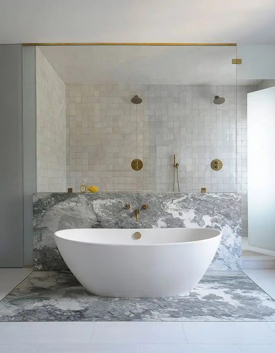 a neutral grey bathroom design