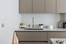 a modern neutral kitchen design