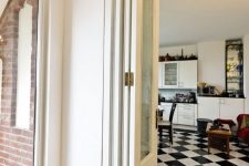 classic white French doors but folding ones are a fresh take on traditional and they will easily and delicately separate your spaces without spoiling the interior