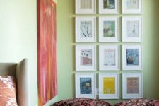 40 a pretty nook with a grid gallery wall and some bright cushions on the floor is a lovely space to enjoy your art