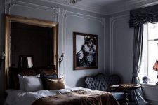 A Parisian moody bedroom design