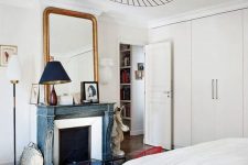 A neutral Parisian bedroom design