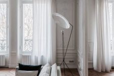 white is an ideal color or walls and ceilings, it can be incorporated throughout the space to make the room brighter