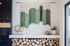 17 a color block green and white fringe wall hanging will add color to your space and can be easily DIYed